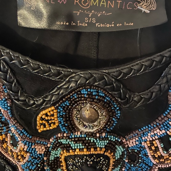 Free People/ New Romantics collab Beaded top- M , NWT - Picture 2 of 4